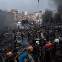 Kiev, Ukraina. 20/02/2014Riots on Maidan square. Civilians killed by the police with Kalashnikov. More than 25 dead this morning.